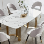 set meja makan marmer